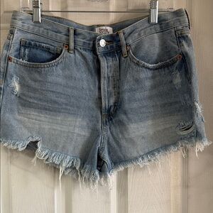Simple Society Distressed Blue Jean Shorts